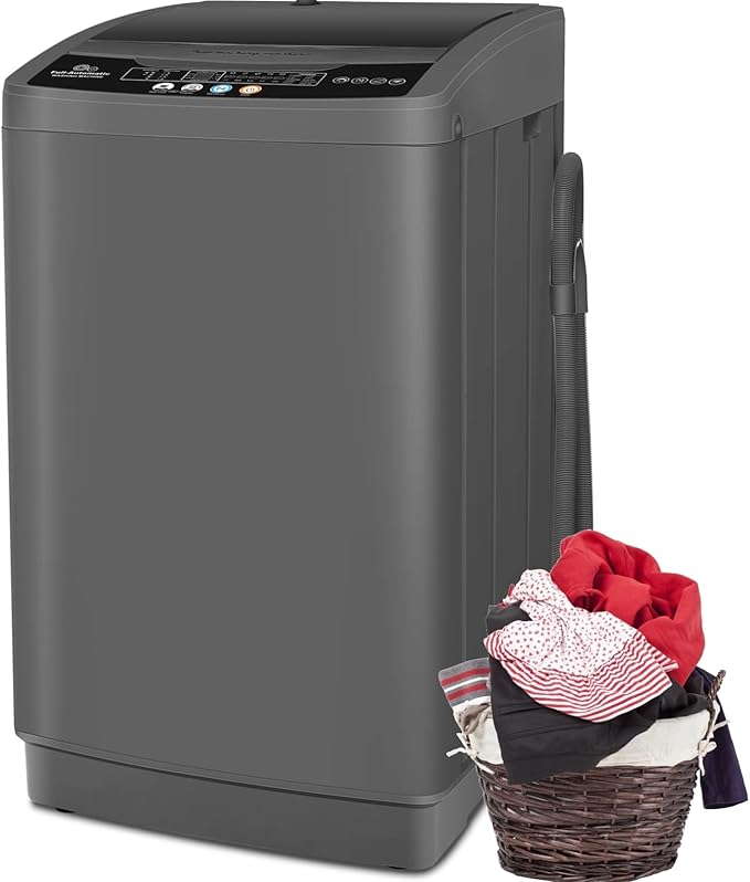 Nictemaw Portable Washing Machine 20Lbs Portable Washer with Drain Pump, 2.8 Cu.ft Compact Washer Machine with 10 Programs 8 Water Levels Compact Laundry Machine for Apartment, Home, Dorms, Rv