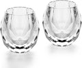KAMMAK Crystal Whiskey Glasses Set of 2, Handcrafted Old Fashioned Glasses Stemless, 3.71oz Hand Blown White Cocktail Glasses, Engagement Gifts for Couples, Women, Men