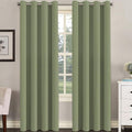 H.VERSAILTEX Premium Blackout Thermal Insulated Room Darkening Curtains for Bedroom/Living Room - Classic Grommet Top (2 Panels, Sage, 52 Inch by 96 Inch)