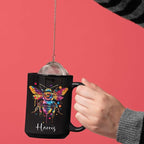 Personalized Black Bee Coffee Cup - Customized Ceramic Mug for Christmas, Gift for Brother Sister - Custom Animal Cup 11oz 15oz, Unique Animal Lover Gift