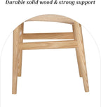 Wishbone Chair Natural Solid Wood Dining Chair/Hans Wegner Y Chair Rattan and Wood Accent Armrest Chairs Set of 2 (Ash Wood + Natural)
