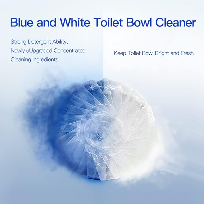 KIISIISO Commercial Household Bathroom Cleaners, 28 Pack Toilet Bowl Cleaner Tablets, Automatic Toilet Tank Cleaners, Multipurpose Janitorial Deodorizers(Blue and White)