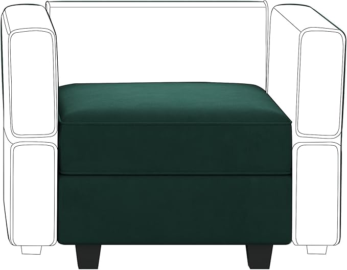 Belffin Storage Ottoman Module for Modular Sectional Sofa Square Seat Cube Velvet Foot Stool Green