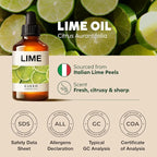 Kukka Lime Essential Oil for Skin - 4 Fl Oz - 100% Pure Natural Lime Oil for Diffuser, Hair, Candles & Soap Making Scent DIY