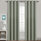 H.VERSAILTEX Bedroom Curtains Blackout Thermal Insulated Room Darkening Window Treatment Extra Long Curtains/Drapes,Triple Weave Energy Saving Grommet Panels (Set of 2,52 by 108 - Inch,Light Sage)