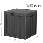 35 Gallon Outdoor Storage Box Waterproof Lockable Resin Deck Box Large, Patio Storage Bin for Pool Accessories Cushion Furniture, Garden Tools, UV-Resistant Outside Delivery Black