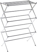 Displays By Jack Portable Collapsible Clothing Dryer Rack, Foldable Drying Rack for Clothes, Lingerie, Towels, Linens, Laundry Home Apartment Must Haves, Metal Chrome Finish