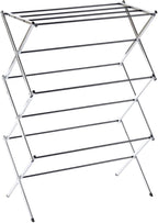 Displays By Jack Portable Collapsible Clothing Dryer Rack, Foldable Drying Rack for Clothes, Lingerie, Towels, Linens, Laundry Home Apartment Must Haves, Metal Chrome Finish