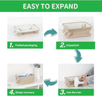 Bidtakay Small Storage Baskets for Shelves 3 Pack Fabric Storage Bins for Organizing Linen Collapsible Organizer for Closet-Flaxen