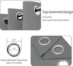 Easy-Going Blackout Curtains for Bedroom, Solid Thermal Insulated Grommet and Noise Reduction Window Drapes, Room Darkening Curtains for Living Room, 2 Panels (34x72 in, Light Gray)