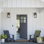 mirrea 11" Classic Outdoor Wall Sconce 1 Light in Matte Gray Rectangular Metal Frame and Clear Glass Shade Waterproof Porch Light Patio Light Pack of 2