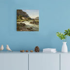 Vintage landscape rural scenery poster art farmhouse cottage wall decor living room kitchen quiet country stream suitable for bedroom bathroom