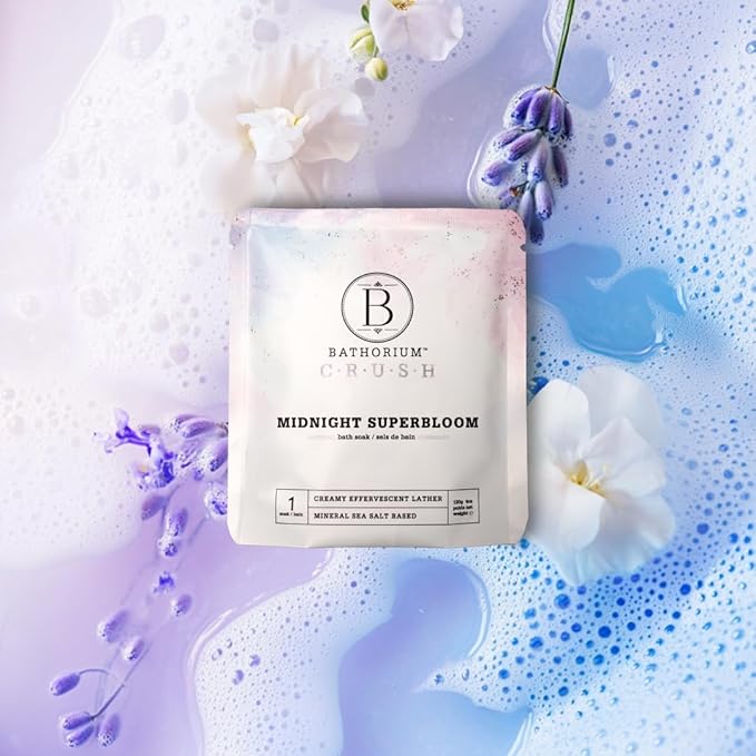 Bathorium Crush 8-Pack Signature Discovery Set, Luxury Bath Soaks, Dead Sea Salt, Epsom Salt, pH Balanced for Women, Gift Set, Each Soak is 4 oz