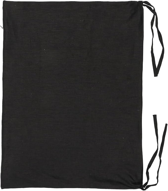 Hanging Linen Laundry Bag, 100% Pure Flax Linen Over The Door Hamper with Bottom Zipper for Laundry Room, Household Dirty Cloth Storage Organizer Bag, Black