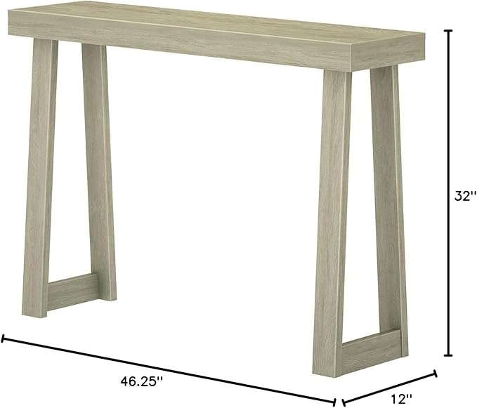 Plank+Beam Solid Wood Console Table, 46.25 Inch, Sofa Table, Narrow Entryway Table for Hallway, Behind The Couch, Living Room, Foyer, Easy Assembly, Seashell