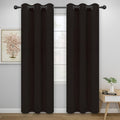 Easy-Going Blackout Curtains for Bedroom, Solid Thermal Insulated Grommet and Noise Reduction Window Drapes, Room Darkening Curtains for Living Room, 2 Panels(42x84 in, Dark Brown)