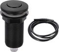 RQYEKDO Garbage Disposal Air Switch Kitchen Sink Top Long Stainless Steel Brushed Nickel Long 2.5" for Food and Waste Disposal On/Off Air Button Parts Black…