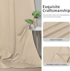 Easy-Going Blackout Door Curtains for Bedroom, Solid Thermal Insulated Grommet and Noise Reduction Window Drapes, Room Darkening Curtains for Living Room, 1 Panel (100x84 in, Beige)