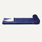 Amazon Basics Reversible Sherpa Throw Blanket, Navy, 50"x60"