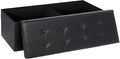 SUPER DEAL 43 Inch Folding Storage Ottoman Bench, Faux Leather Storage Chest Shoes Bench with Divider Padded Seat Couch Footrest for Bedroom Entryway, 660 lbs Capacity 43"x 15"x 15", Black