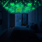 Quanhaigou Glow in The Dark Stars and Planets, Bright Solar System Wall Stickers -Glowing Ceiling Decals for Kids Room,Shining Space Decoration