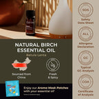 Gya Labs Birch Essential Oil for Diffuser - 0.34 Fl Oz - 100% Pure Natural Birch Oil for Skin, Massage, Perfumes＆Candle Making Scent