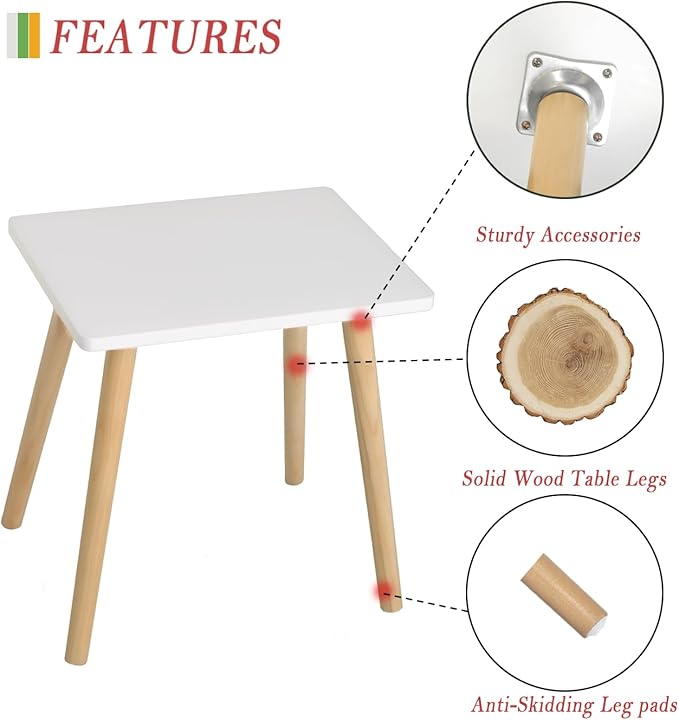 AWASEN Side Table, Small End Accent Table for Living Room Bedroom Office Small Spaces, Modern White Side Table Nightstand with Solid Wood, Easy Assembly, (White)