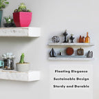 Urban Legacy Reclaimed Barnwood Planks | Floating Shelves for Wall w/Flush Mount Shelf Bracket Set Included | Set of 2 (White Wash, 36" x 7"x 2")