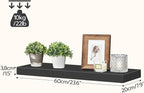 HOOBRO Floating Shelves for Wall, Wall Mounted Shelf Set of 2, 23.6" Hanging Shelf with Invisible Brackets, for Wall in Bathroom, Bedroom, Toilet, Kitchen, Living Room, Office, Black BK60BJ01