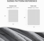 Cozy Bliss Faux Fur Throw Blanket for Couch, Cozy Warm Plush Striped Blanket for Sofa Bedroom Living Room,50 * 60 Inches Grey