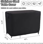 Kingling Outdoor Prep Table Cover 48 Inch, Waterproof Stainless Steel Table Cover Metal Outdoor Table Covers Weather Protection for Patio Kitchen Prep/Work Tables - 48''L x 30''W x 35''H