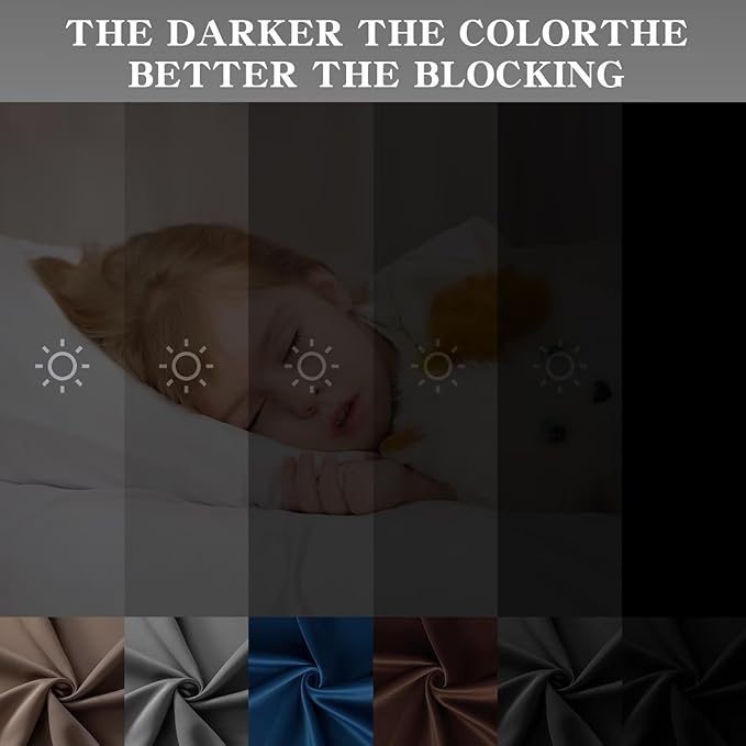 Blackout Curtains Custom Size for Bedroom 1 Panel, Thermal Insulated Blackout Curtains, Solid Grommet Privacy Room Darkening Drapes for Living Room Window (Customsize, Light Grey)