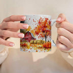 Fall Farm Coffee Mug - Farm Lover Mugs Gifts for Women Men - Autumn Decor Gifts For Home Farmhouse Thanksgiving - 11oz Printed Ceramic Mug (White)