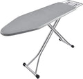 Ironing Board, Heat Resistant Cover Iron Board with Steam Rest, Non-Slip Foldable Ironing Stand. Heavy Sturdy Metal Frame Legs Iron Stand(13 * 34 * 53 Inches) (Silver Gray)