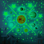 Quanhaigou Glow in The Dark Stars and Planets, Bright Solar System Wall Stickers -Glowing Ceiling Decals for Kids Room,Shining Space Decoration