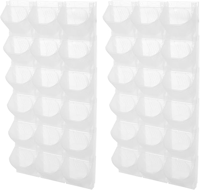 12Pieces 3-Pot Wall Planter Vertical Garden Plant Walls Wall Mounted Vertical Planter with Water-Storage Layer Stackable Wall-Mounted Flower Pot for Gardens, Balconies 180.78lbs Total Capacity (White)