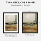 Homeforia 9x12 Black Wood Picture Frame, High End Oak 9 x 12 Frames with Mat 7 by 10 Art, 9by12 Black Wooden Frame Matted to 7x10 inch Photo, Wall or Tabletop Frame, Tempered Glass, Wall Kit, Set of 1