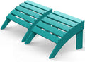 GREENVINES Adirondack-Ottoman | Set of 2 | HDPE Plastic | Outdoor Footrest | All Weather | Foot Rest | Foot Stool | Aqua | for Adirondack Chair | for Patio Backyard Pool