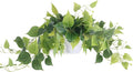 Tiita 1 Pack Fake Plants Artificial Scindapsus Aureus in Pots, Realistic Fake Greenery Potted Plants for Home Office Desk Window Sill Bathroom Bedroom Outdoor Indoor