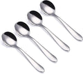 VANRA 4-Piece Children Spoons Round Stainless Steel Kids Dinner Spoons Child Silver Cutlery Set 5.8-inch (4 round spoons)