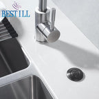 BESTILL Garbage Disposal Button, UL Listed, Cordless Sink Top Air Switch Kit for Waste Disposer, 3.6" Long Push Button with Brass Cover, Gunmetal Gray, Compatible with all Garbage Disposals