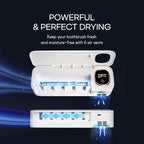 HubiCare Toothbrush Cleaner Fan Drying Function Toothbrush Holder Easy to Clean 5 Slots, Wall Mounted 4,000mAh Large Capacity Rechargeable Cordless Home Toothbrush Holder, Ideas