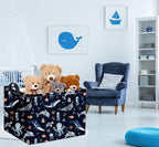 HIYAGON Rectangular Ocean Basket Kids Baby Storage Bin Toy Organizer Box for Boys Under the Sea Nursery Decor(Ocean)