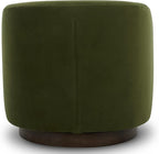 CHITA Swivel Accent Chair, FSC Certified Upholstered Velvet Barrel Chair for Living Room, Fully Assembled, Forest Green