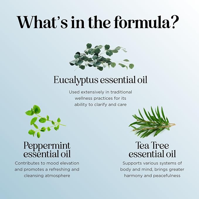 Breathe Essential Oil for Diffuser - Invigorating and Refreshing Breathe Essential Oil Blend with Eucalyptus Peppermint Tea Tree and Mint for Diffusers for Home and Shower Aromatherapy (1 Fl Oz)