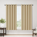 ChrisDowa Blackout Curtains 70 inches Wide for Bedroom - 2 Panels Set Extra Wide Grommet Thermal Insulated Room Darkening Curtains for Living Room (Biscotti Beige, 70 x 63 Inch)