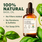 Kukka Basil Essential Oil for Diffusers - 4 Fl Oz - 100% Pure Natural Basil Oil for Skin & Aromatherapy Scent Massage Candles & Soaps Making Scent