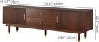 Mid Century Modern TV Stand for 75 inch TV, 70.9" Walnut TV Console with 2 Storage Cabinet & 2 Drawers, Entertainment Center, Media Console for Living Room/Bedroom