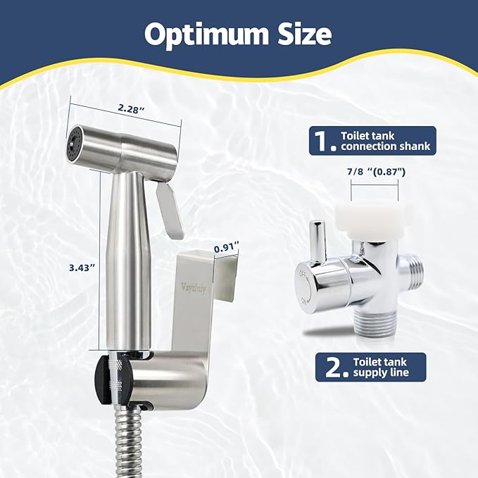 Handheld Bidet Sprayer for Toilet - Bidets for Existing Toilets Adjustable Water Pressure with Bidet Hose for Feminine Wash, Stainless Steel Muslim Shower Jet Spray for Toilet