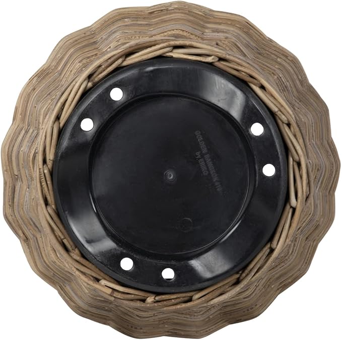 Rattan Kobo Indoor Outdoor Planter Basket with Plastic Pot Medium 35 Gallon Soil Capacity